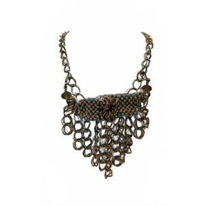 NEW PAM HIRAN chunky beaded necklace in silver